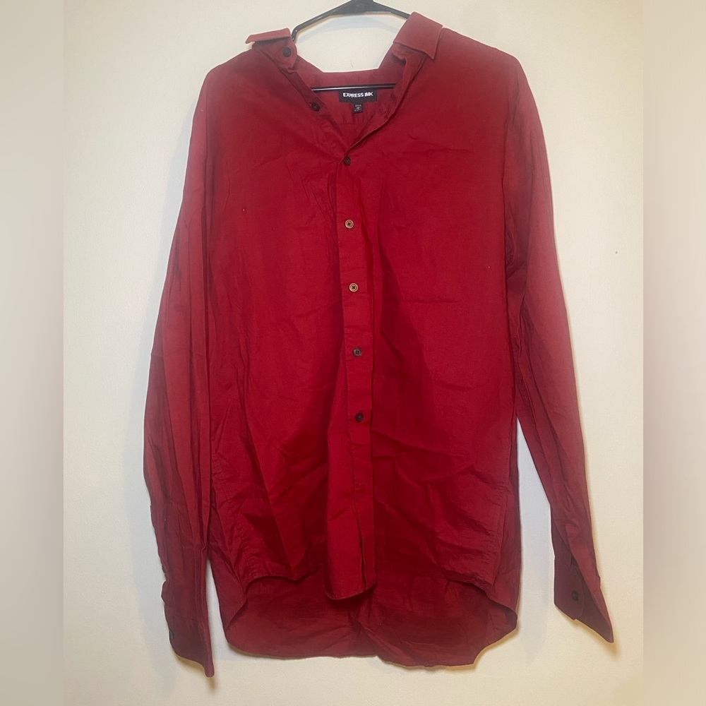 Men’s express dark red 1MX dress shirt